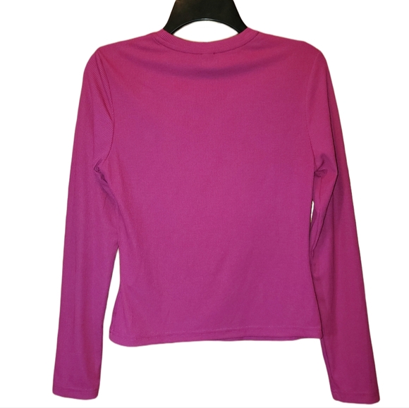 (NWOT) SHEIN Essnce Solid Form Fitted Long Sleeve Shirt - Picture 7 of 10